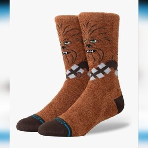 Stance Chewie Crew Socks Chewbacca Star Wars Brown Cosy Calf Socks Size L